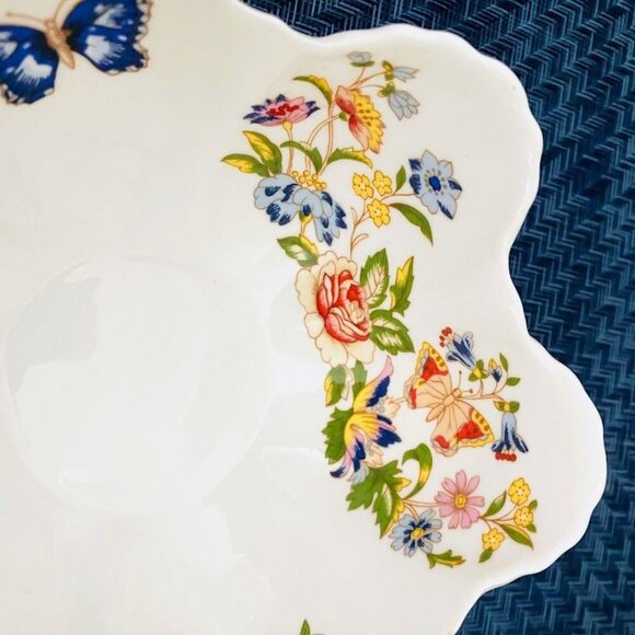 Aynsley Cottage Garden Bowl Trinket Dish Butterflies Flowers - Picture 3 of 10